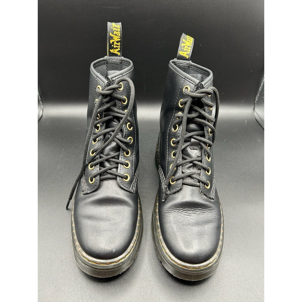 Dr. Doc Martens AirWair Zavala Combat Boots Black Leather Women's 5 Men's 4 Lace
